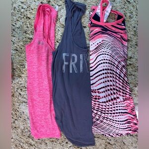 3 Piece Bundle Workout Athletic Tank Tops Under Armour Tail F.I.T S